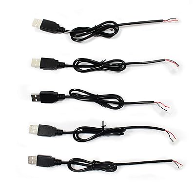 USB ケーブル 5V DC電源供給ケーブル 長さ50cm 5本 (USB-PH2.0)