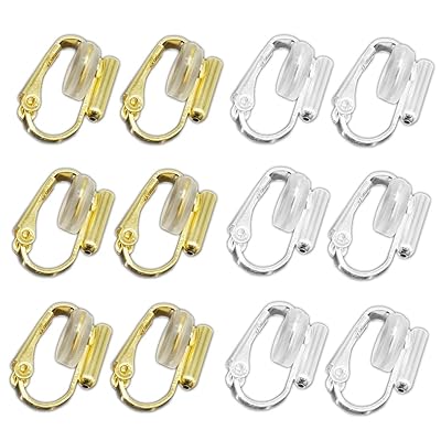 イヤリングコンバーター クリップ式 縦型 ゴールド シルバー 2色6ペア シリコン カバー付き ノンホール..