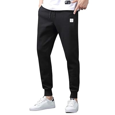 メンズ スウェットパンツ スポーツ アクティブ ロング パンツ スリム トレーニング cx188bブラック M(日本サイズS)