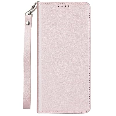 Galaxy S10 用 SC-03L SCV41 ケース カバー 薄型 高級PUレザー 手帳型 マグネット式 ベルトなし ストラップ付き カード収納 ギャラクシー S10 SC-03L docomo SCV41 au スマホケース ローズゴールド