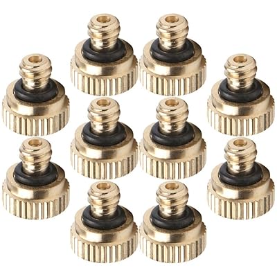 噴霧ノズル 微細 ミストノズル 霧吹き 0.1mm 真鍮 散水ノズル 0.1 点滴灌漑 10個セット ミストシャワー..