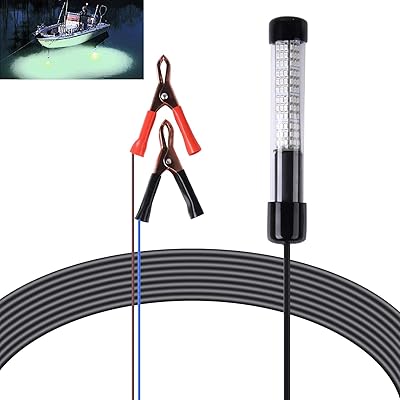 180LED水中灯 集魚灯 夜釣りライト 8W IP68防水レベル 12v 三色 ホワイト 12m