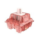 AJAZZ フルーツ軸 メカニカルスイッチ、3針40 gfリニア軸セット、透明カバー、耐久性80 M MX軸、ホットスワップ用メカニカルキーボード交換用(45+1 PCS 桃)