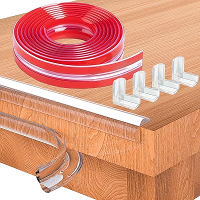 コーナークッション コーナー ガード 透明 角 保護 テーブル テーブルコーナーカバー テーブル角カバー ベビーコーナーガード 柔らかい 赤ちゃん 子供 ケガ防止 地震対策 家具の角を保護 ナノ両面テープ付き (6M)