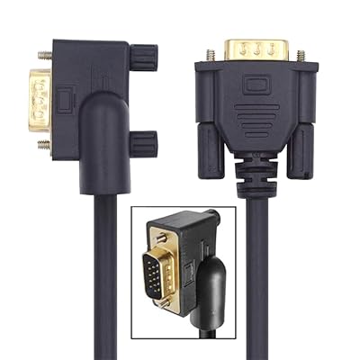 90度 VGA RGBケーブル 直角オス-ストレートオス延長コード 3COAX+6C コンピューターモニタープロジェクター用 1m/3.3フィート