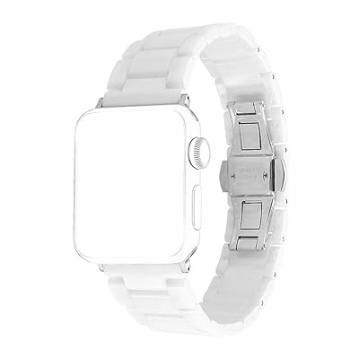 Apple Watch バンド セラミック製 アップルウォッチ バンド 長さ調整簡単 Apple Watch Series 9 8 7 6 SE Series 5 41mm/40mm/38mm 対応 バンド(ホワイト