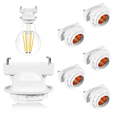 角型引掛けランプソケットE26口金、引掛シーリング用 電球ソケット ランプソケット、工事不要 取り付け..