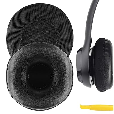 イヤーパッド QuickFit 互換性 パッド ロジクール Logicool H390, H600, H609 ヘッドホンに対応 パッド イヤー/イヤーカップ (プロテインレザー/ブラック)