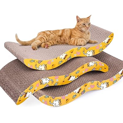 猫 爪とぎ ダンボール 爪磨き ネコ用品 M型 カーブ 猫スクラッチャー 猫おもちゃ 猫ソファー経済 耐久 猫 つめとぎ 段ボール 両面使える （3個セット）