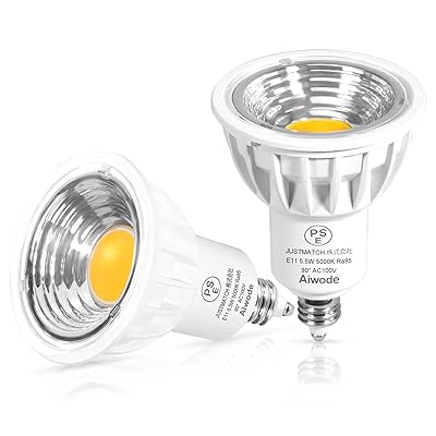 LED電球 5.5W E11口金直径11mm 95Ra演色性LED スポットライト調光不可、昼白色5000K 2個セット、ハロゲン電球60W形相当、広角タイプビーム角90度、明るさ550lm、対応電圧交流100V 、キッチン、アウトドア、オフィス、レ