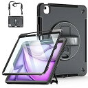 iPad Air 13インチ ケース M2 2024専用 iPad Air 保護カバー 耐衝撃 丈夫 防塵 360°回転スタンド 精密カット ペン収納 Pencil Pro/USB-C対応 ハンド&ショルダーストラップ 仕事 現場 子供に対応(2)