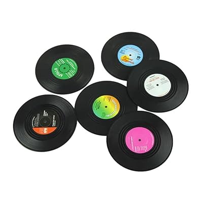 ほとんどのカップ、ガラス容器、マグカップ、ボトルなどに適した レコードコースターシリカゲルコースター(3)
