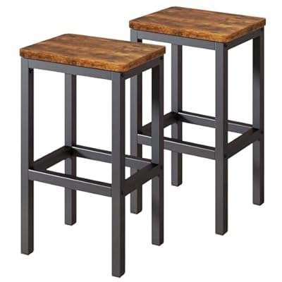 バースツール バーチェア 2個セット カウンターチェア 高さ70cm フットレスト付き キッチン ダイニング リビングルーム パーティールーム用 組み立て簡単 ...