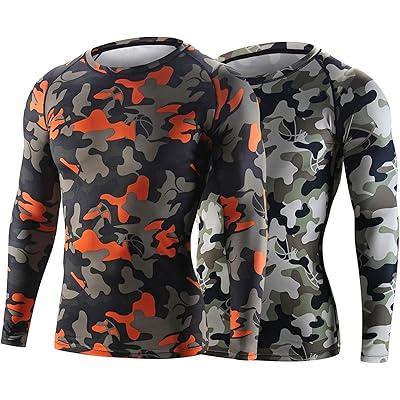 コンプレッション トップス メンズ 長袖 パワーストレッチ アンダー シャツ コンプレッション ウェア [UVカット + 吸汗速乾] 3315二枚セット S
