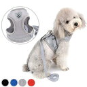 犬用 ハーネス 小型犬 猫用 ハーネス リード セット 子犬 メッシュ 胴輪 通気性 反射テープ 安全 軽量 ベスト 調節可能 簡単着脱 散歩 訓練 お出掛 4...