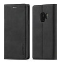 Samsung Galaxy S9 Plus スマホケース 携帯ケース 手帳型 高級PUレザー 艶なしPU革 TPU バンパー カード収納 スタンド機能 マグネット 耐衝撃 全面保護 定番 おしゃれ 財布型 カバー - ブラック