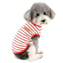 犬用 Tシャツ 小型犬 夏 タンクトップ 柔らかさ ベスト シャツ ボーダー柄 ペット 犬 猫服 おしゃれ かわいい シャツ ひんやり ドッグウェア 洋服 可愛い 子犬 チワワ 服 脱毛保護 お散歩 レッド XXL