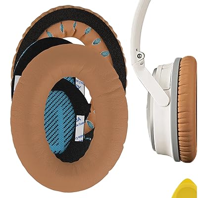 イヤーパッド QuickFit 互換性 パッド ボーズ Bose QuietComfort 25, QC25, SoundLink Around Ear Headphones ヘッドホンに対応 パッド イヤー/イヤーカップ プロテインレザー (カーキ