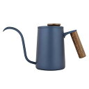 600ml コーヒードリップポット 細口 ステンレス ドリップポット細口ケトルハンド コーヒーやかん キッチン食器(青)