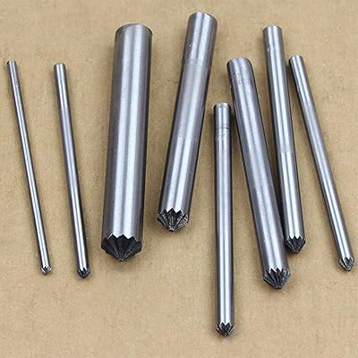 菊割り棒 レザークラフト ハトメ ホック手打ち工具 菊割打ち具 DIY手芸ツール 穴あけポンチ パンチセット (3~10mm 8本セット)