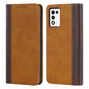 ZTE Libero 5G III ケース A202ZT ケース 手帳型 docomo libero5g3 スマホケース au 耐衝撃 リベロ5g 3世代 カバー SoftBank カード収納 Y!mobile スタンド機能 レザー -イエロー+ブラ