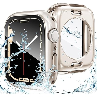 【3 in 1防水設計】 2024 モテル アップルウォッチ液晶保護フィルム 防水ケース 対応 Apple Watch Series6/SE/5/4 40mm 用 360°保護 ケース 防水防塵ケース PCフレーム 一体型 カバー 耐衝撃 指紋防止