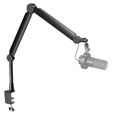 ブームアーム マイクスタンド マイクアーム 卓上マイクスタンド 延長ポール付き 伸縮 折り畳み式 360度回転 角度調節可能 1/4