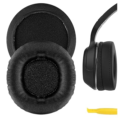 イヤーパッド QuickFit 互換性 パッド スカルキャンディ Skullcandy Hesh, Hesh 2, Hesh2 Wireless ヘッドホンに対応 パッド イヤー/イヤーカップ (プロテインレザー/ブラック)