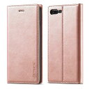 iPhone 7 plus ケース iPhone 8 plus ケース 手帳型 高級PUレザー 艶なしPU革 TPU バンパー カード収納 スタンド機能 マグネット 耐衝撃 全面保護 定番 おしゃれ 財布型 スマホケース - ローズゴールド