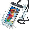 スマホ 防水ケース 全面防水 クリア 押し易いサイドボタン IPX8認証 顔認証 撮影 通話 タッチ快適 iPhone用 6.9インチ 海 水中 温泉 風呂 キッチン プール ブラック