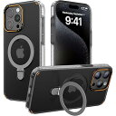 iPhone 12 12Pro ケース 隠し収納式 多機能スタンド ケース マグネット搭載 リング付き 縦横両対応 半透明 耐衝撃 カバー(ブラック, iPhone 12/12Pro 適応)