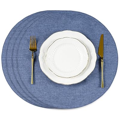 ランチョンマット 撥水 綿痲類 ラウンド 直径35cm 二層生地 両面使える 丸型 無地 和風 断熱