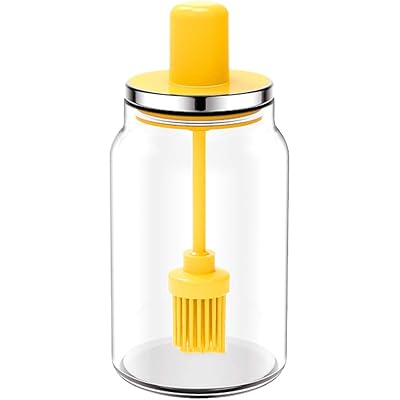 調味料ボトル スパイスボトル 調味料入れ 耐熱ガラス 調味料 容器 含む オイルブラシ 220ml 黄