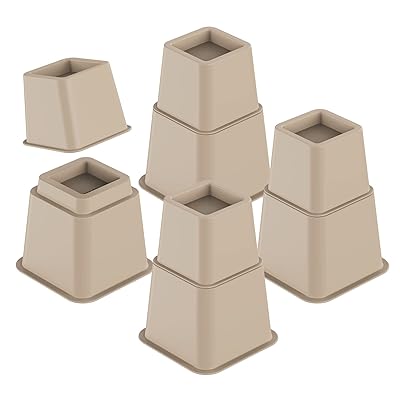 ベッド・テーブルの高さ調節 かさ上げパッド 高さ調整脚 継ぎ脚 大と小8点セット (茶色)