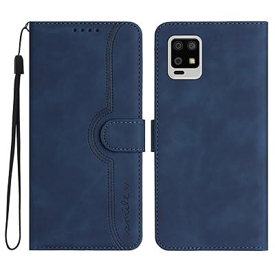 AQUOS zero6 ケース 手帳型 帽子 シェイプ Aquos zero6 スマホケース 携帯カバー 財布型 - ブルー