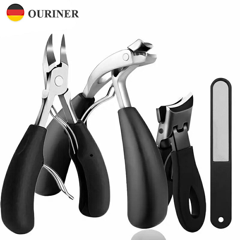 1/3/4 個曲がらないで足の爪をカットするステンレス鋼肘爪切り大開口爪切りセット爪カッターペディキュアツール