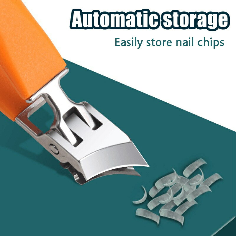 1pc プロの斜め爪切り広顎開口部抗スプラッシュ爪切りステンレス鋼足の爪プライヤーマニキュアツール