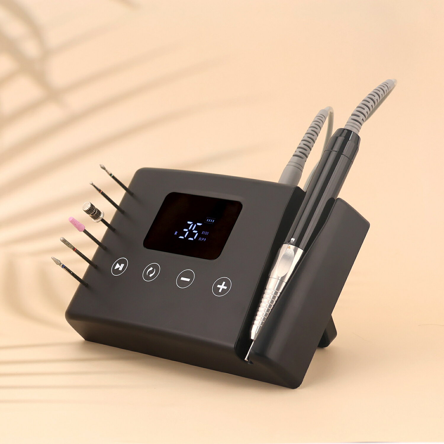 ポータブル電動ネイルポリッシャー,ブラシレス,強力,35000rpm,2 in 1,ドリル,マニキュア,85W