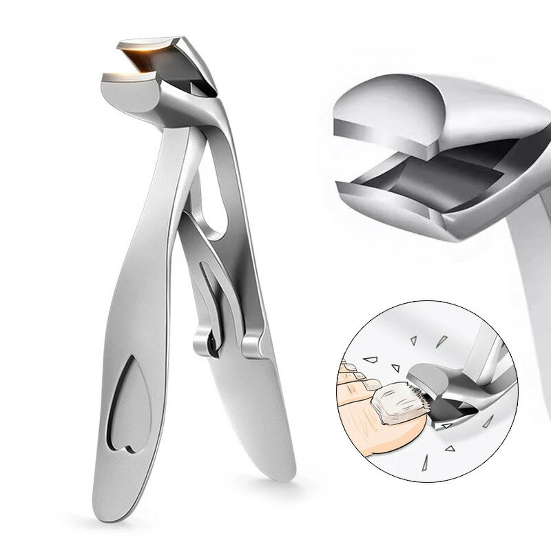 湾曲した足の爪切り大開口ハード厚い爪カッターステンレス鋼プロフェッショナル爪切りネイルトリマーツール