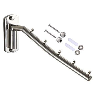 ウォールハンガー 壁掛けフック 回転可 服/帽子/鞄収納 ステンレス 玄関/浴室/キッチン/ベッ