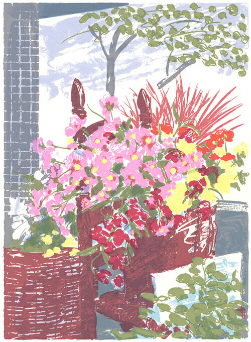 版画/シルクスクリーン 福本吉秀 Florist's 現代アート 抽象 送料無料