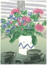 版画/シルクスクリーン 福本吉秀 Two cups 現代アート 抽象 送料無料