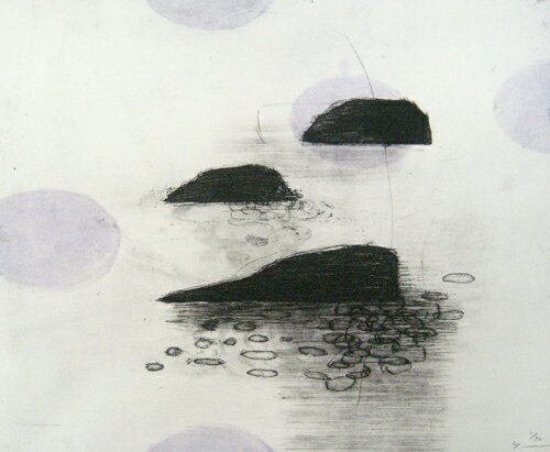版画/銅版画 原陽子 島＃5 現代アート 抽象 送料無料