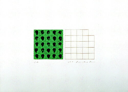版画/シルクスクリーン 坪田政彦 描・線-緑 現代アート 抽象 送料無料