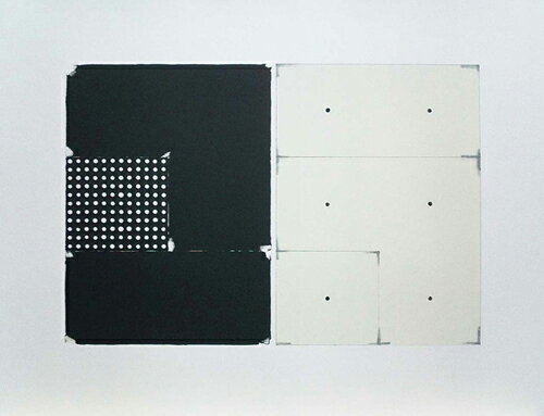 版画/リトグラフ・シルクスクリーン 坪田政彦 玄・描・点-A 現代アート 抽象 送料無料