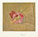 版画/銅版画+コラージュ 山本正文 秋の花園-1 現代アート 抽象 送料無料