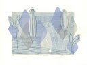 版画/油性木版リノカットインク 白駒一樹 Seaside bound 現代アート 抽象 送料無料