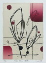 版画/リトグラフ・ドライポイント 鳴海伸一 Honest floral 〜安寧〜 現代アート 抽象 送料無料