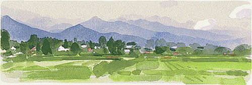 版画/シルクスクリーン 福本吉秀 安曇野はる日 現代アート 抽象 送料無料