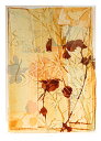 版画/油性木版、コラージュ、手彩 白駒一樹 T-Garden2012-10 現代アート 抽象 送料無料